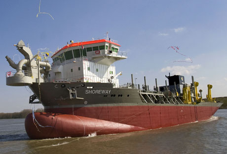 Nieuwe sleephopperzuiger Boskalis te water gelaten