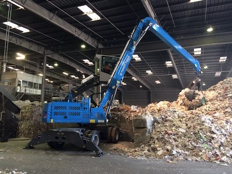 Peute Reycling draait elektrisch met Terex-Fuchs MHL835