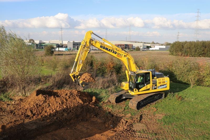 Komatsu is in Nederland succesvol met de Hybrid-modellen. Deze HB215LC-3 stamt uit de verhuurvloot van de importeur.