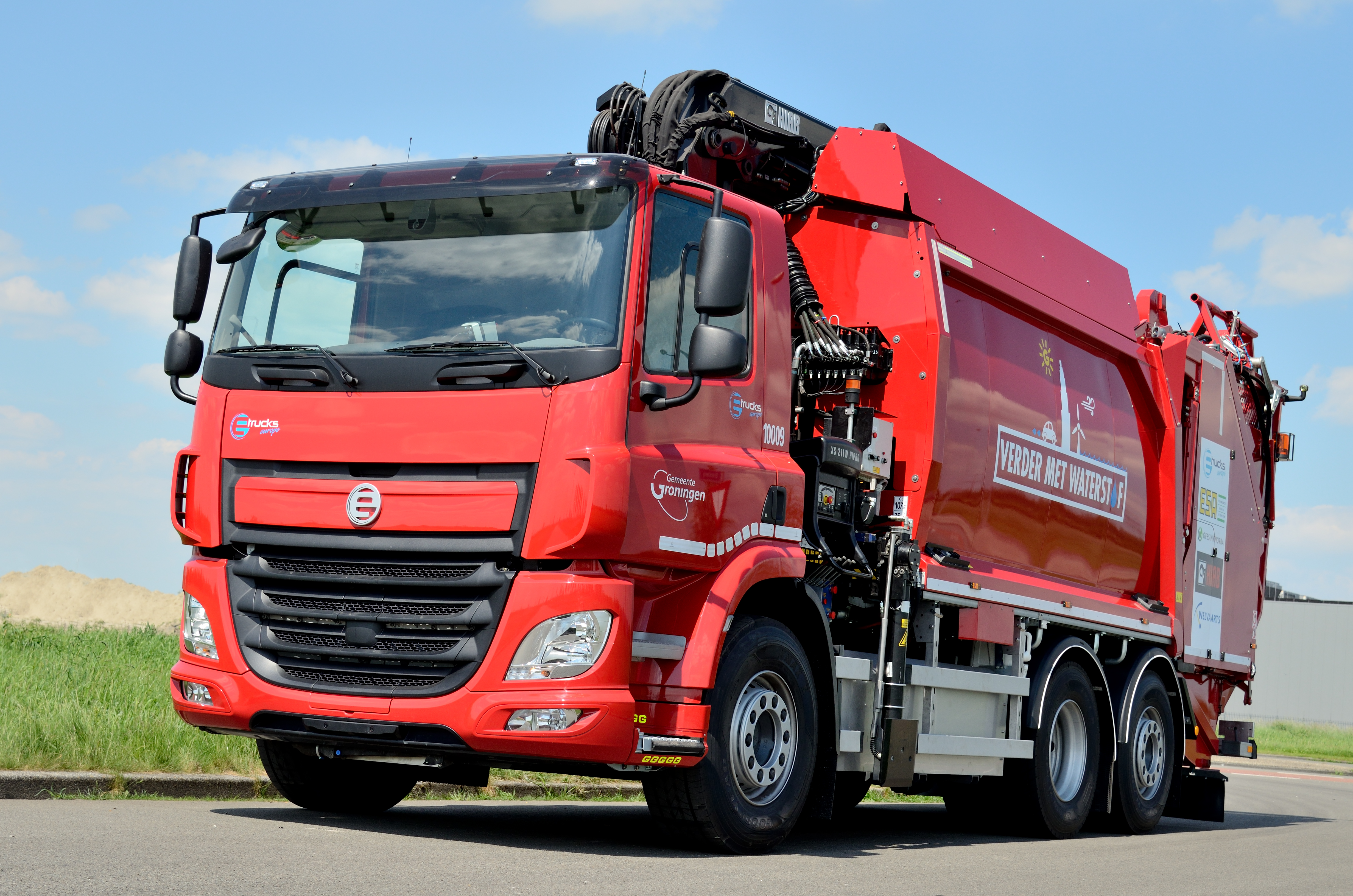 emissiebeperking Foto-1-Waterstof-vuilniswagen-Groningen-op-waterstof-Omgebouwd-door-E-Trucks-Europe