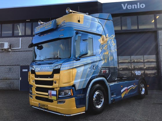 Wiel Teunissen uit Reuver zet met zijn nieuwe Scania G500 trekker een flinke stap in het verlagen van het brandstofverbruik.