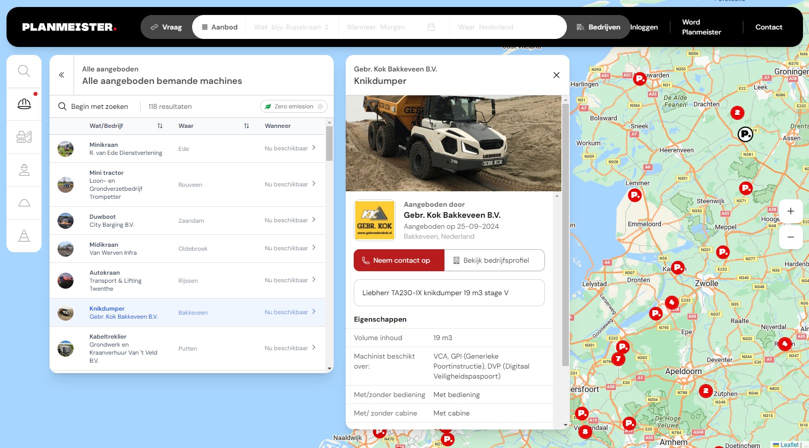 Binnenkort online: Planmeister 2.0 In één oogopslag zie je vraag en aanbod van materieel en mankracht.