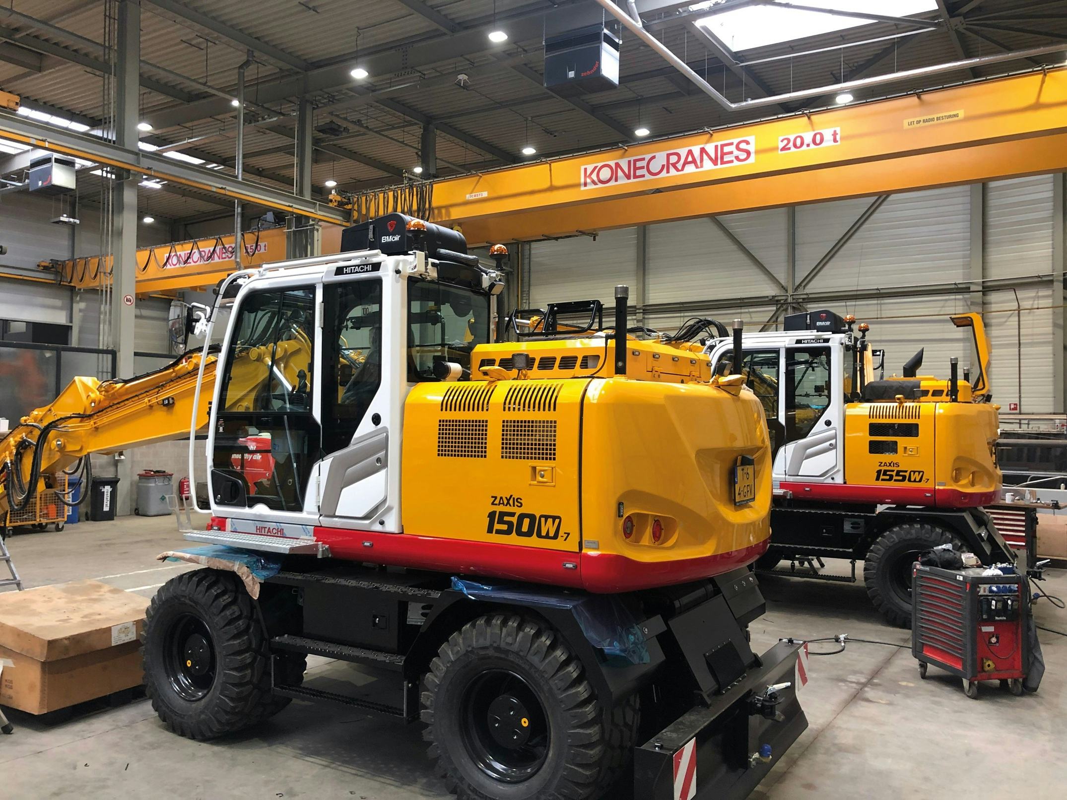 De Hitachi met BMair Plus-X klaar voor gebruik.