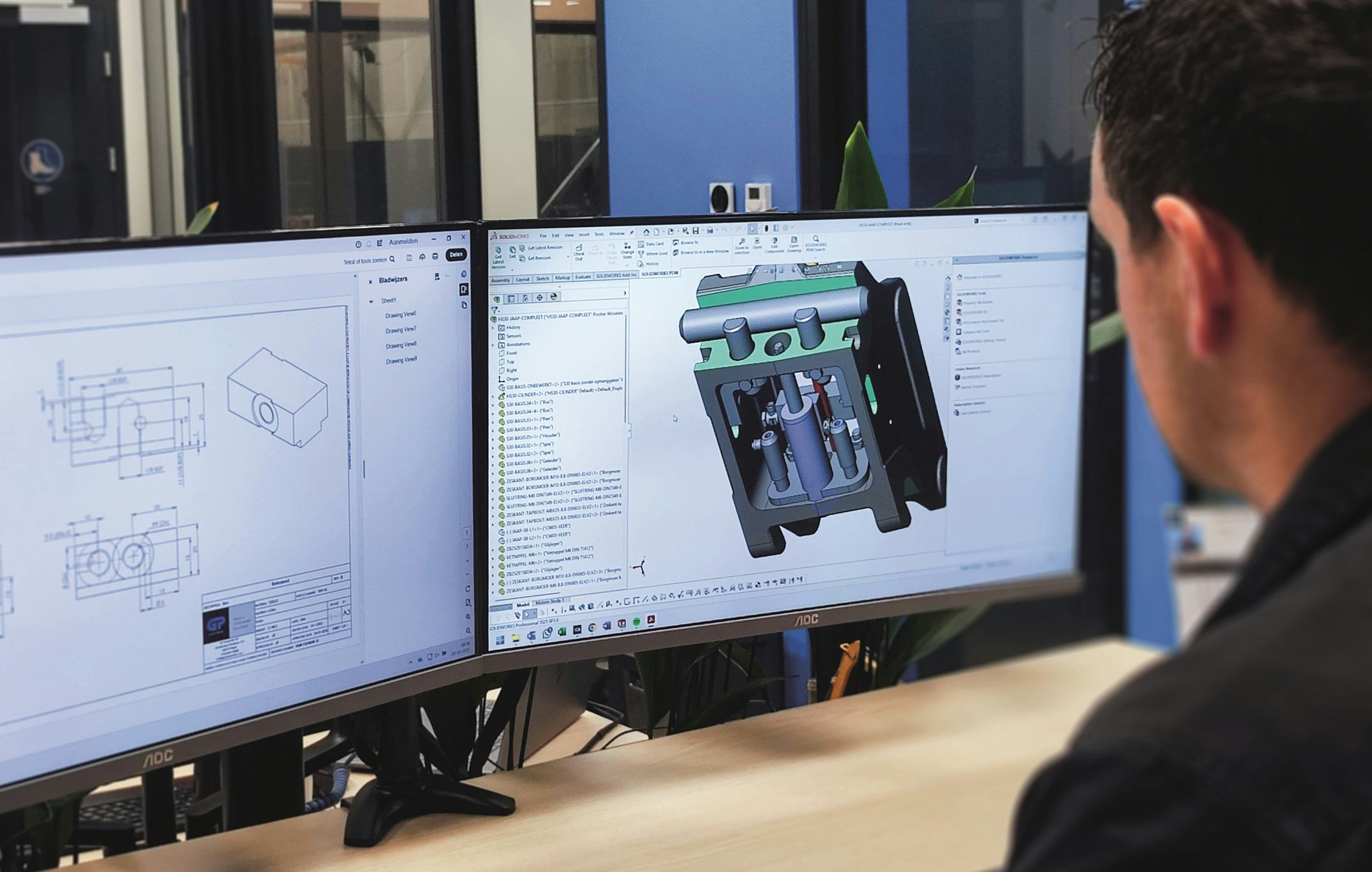 Lead engineer Jaap Raaijmakers werkt aan de ontwikkeling van de nieuwe S30 snelwissel.