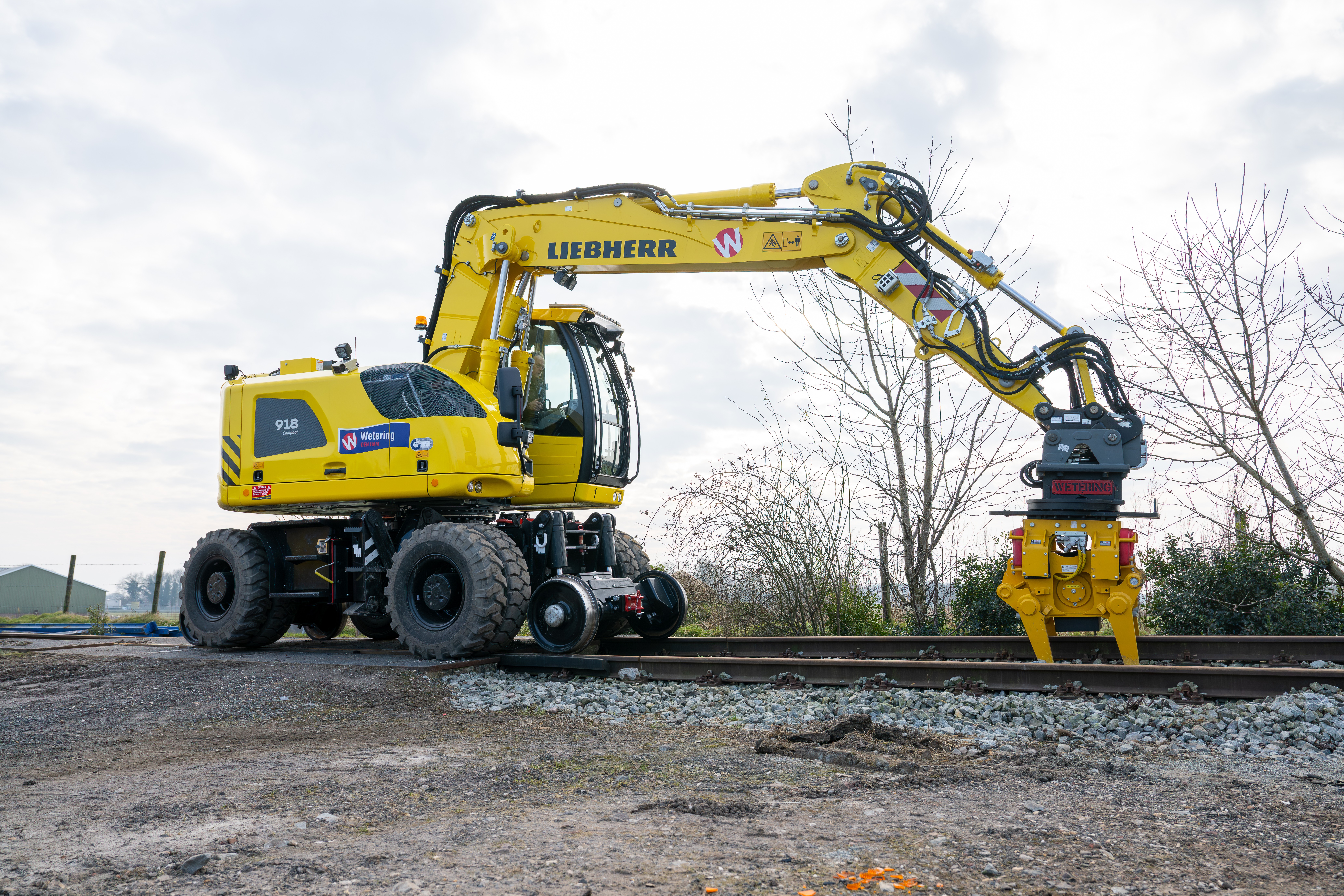 De Liebherr 918 die door Nijhuis Engineering naar een krol is omgebouwd voor Wetering BV.
Foto: Michel Velderman.