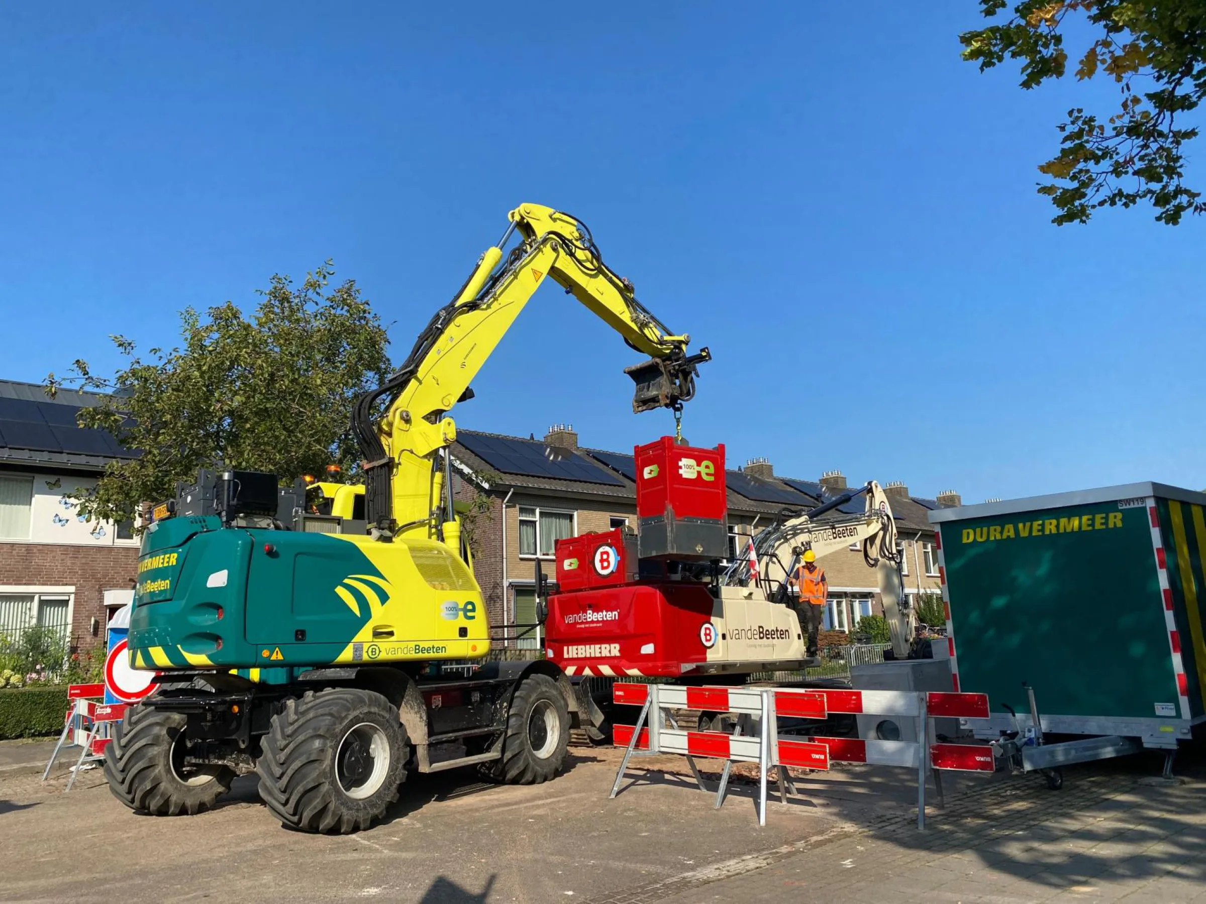De gemeente Eindhoven heeft een duidelijk beleid, waarbij emissieloos werken wordt meegenomen in de gunningscriteria, zoals hier op de  Generaal Pattonlaan. Foto: Gemeente Eindhoven.
